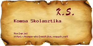 Komsa Skolasztika névjegykártya